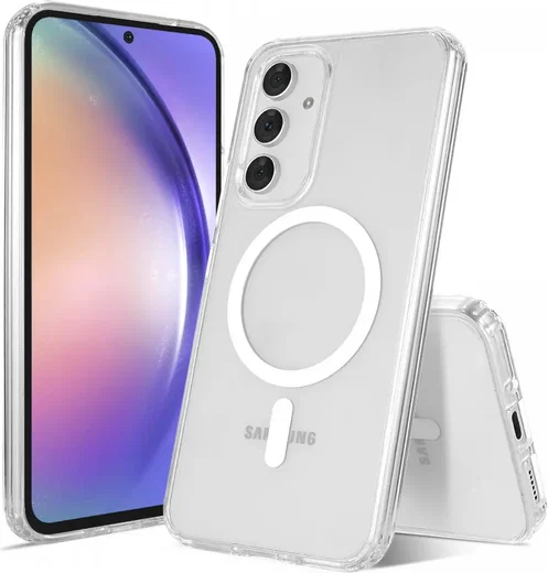 Samsung Galaxy A54 Hoesje Hard Back Cover met MagSafe Transparant afbeelding 1