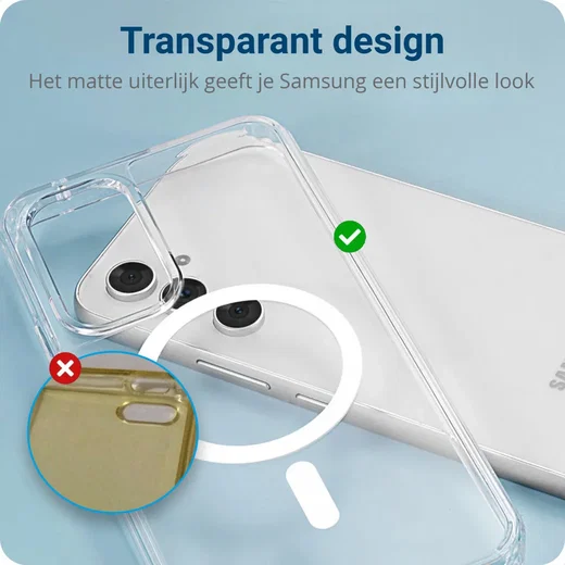 Samsung Galaxy A54 Hoesje Hard Back Cover met MagSafe Transparant afbeelding 2