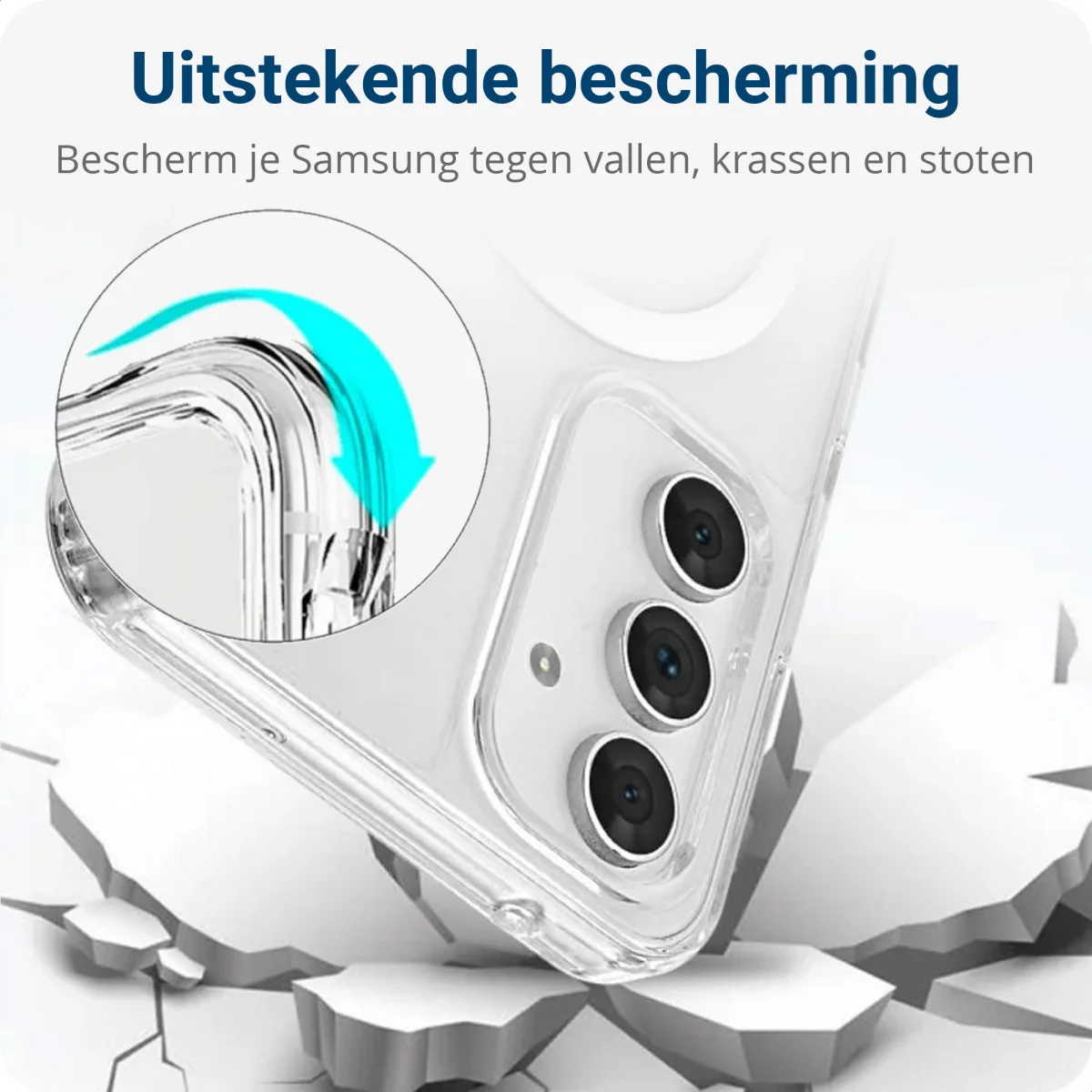 Samsung Galaxy A54 Hoesje Hard Back Cover met MagSafe Transparant afbeelding 3