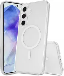 Samsung Galaxy A55 Hoesje Hard Back Cover met MagSafe Transparant afbeelding