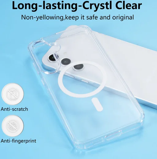 Samsung Galaxy A55 Hoesje Hard Back Cover met MagSafe Transparant afbeelding 2