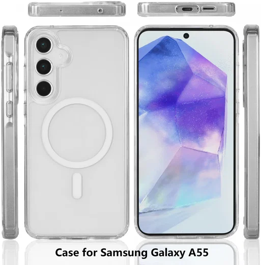 Samsung Galaxy A55 Hoesje Hard Back Cover met MagSafe Transparant afbeelding 6