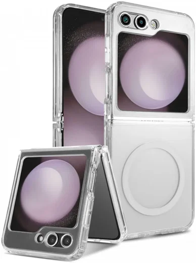 Samsung Galaxy Z Flip 5 Hoesje Hard Back Cover met MagSafe Transparant afbeelding 1