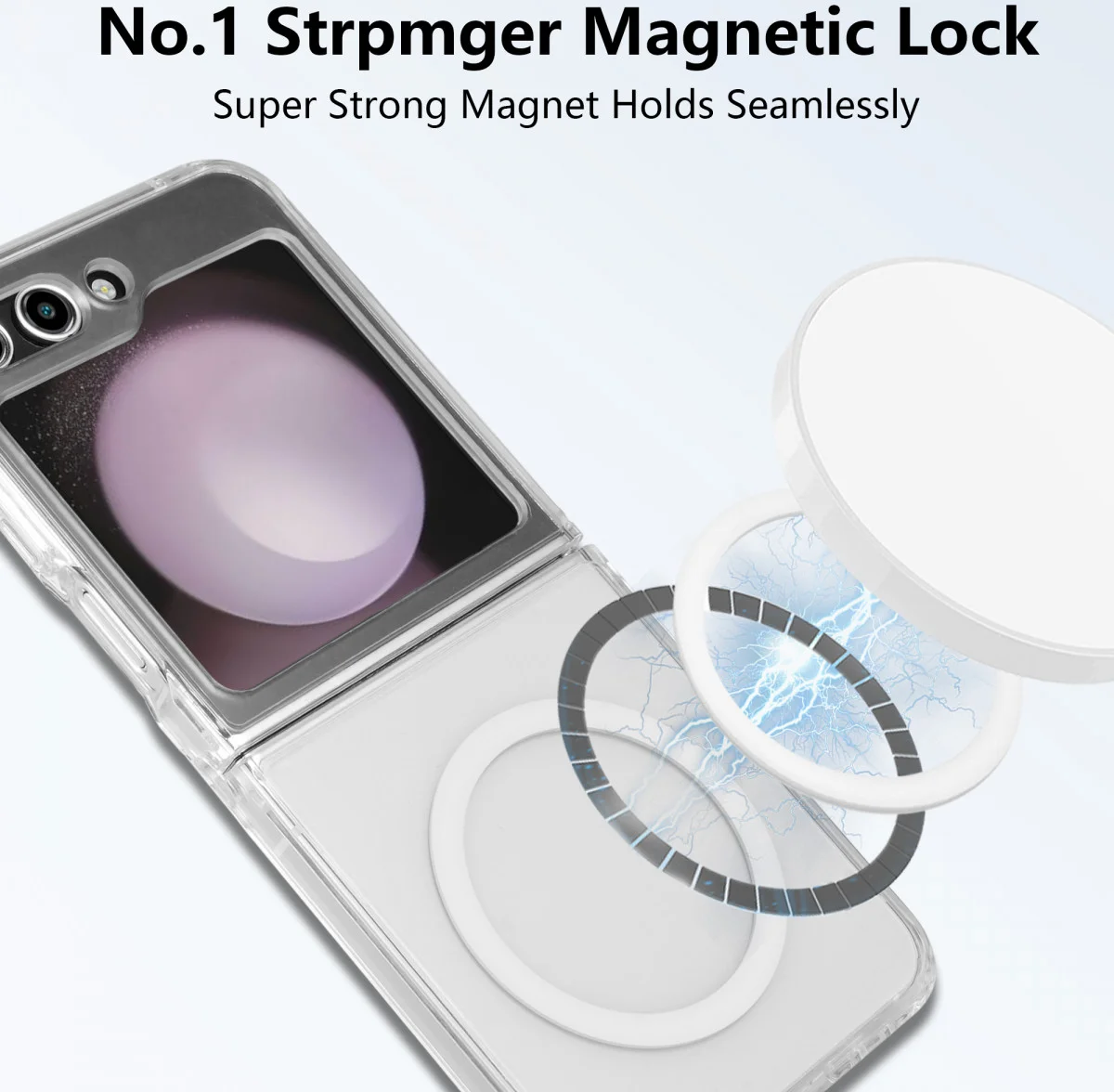 Samsung Galaxy Z Flip 5 Hoesje Hard Back Cover met MagSafe Transparant afbeelding 2
