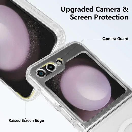 Samsung Galaxy Z Flip 5 Hoesje Hard Back Cover met MagSafe Transparant afbeelding 6