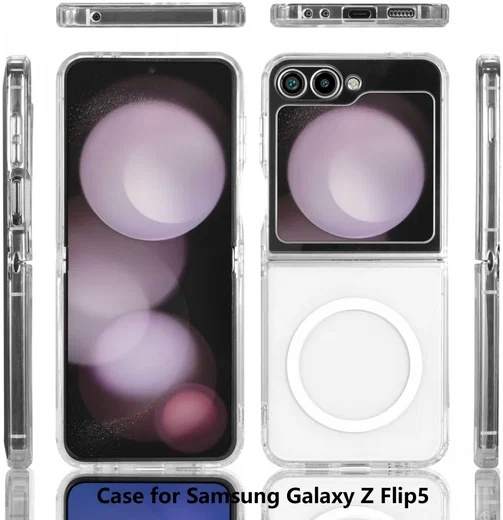 Samsung Galaxy Z Flip 5 Hoesje Hard Back Cover met MagSafe Transparant afbeelding 7