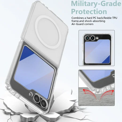 Samsung Galaxy Z Flip 7 FE / 6 Hoesje Hard Back Cover met MagSafe Transparant afbeelding 3