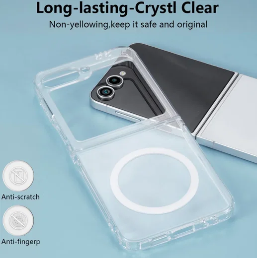 Samsung Galaxy Z Flip 7 FE / 6 Hoesje Hard Back Cover met MagSafe Transparant afbeelding 5