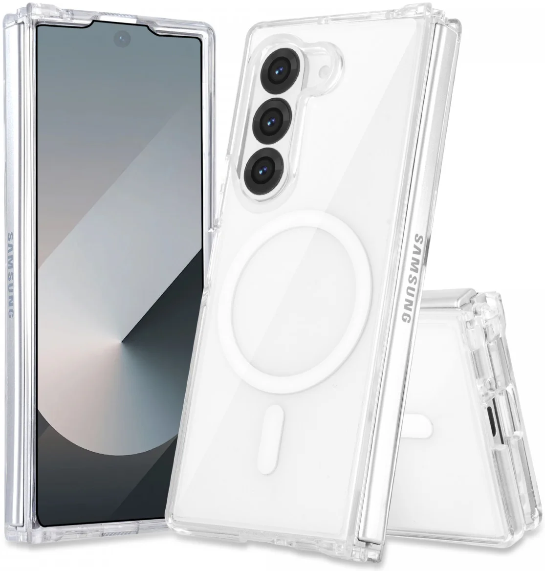 Samsung Galaxy Z Fold 6 Hoesje Hard Back Cover met MagSafe Transparant afbeelding 1