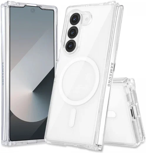 Samsung Galaxy Z Fold 6 Hoesje Hard Back Cover met MagSafe Transparant afbeelding 1