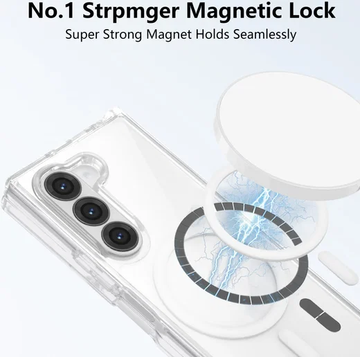 Samsung Galaxy Z Fold 6 Hoesje Hard Back Cover met MagSafe Transparant afbeelding 2