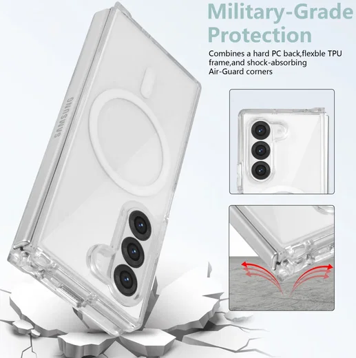 Samsung Galaxy Z Fold 6 Hoesje Hard Back Cover met MagSafe Transparant afbeelding 3