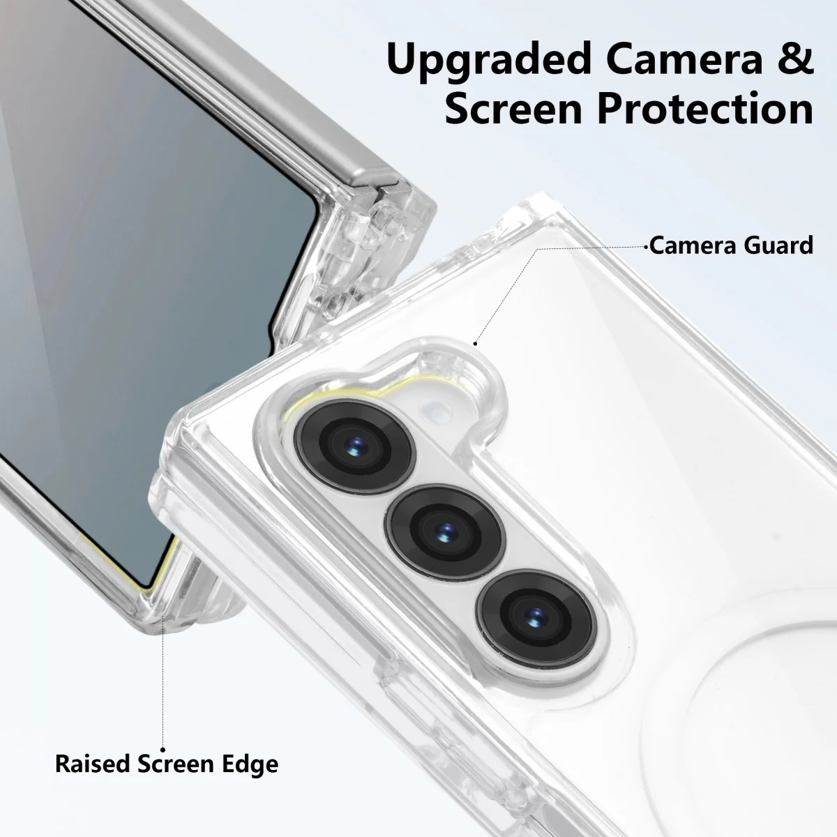 Samsung Galaxy Z Fold 6 Hoesje Hard Back Cover met MagSafe Transparant afbeelding 4