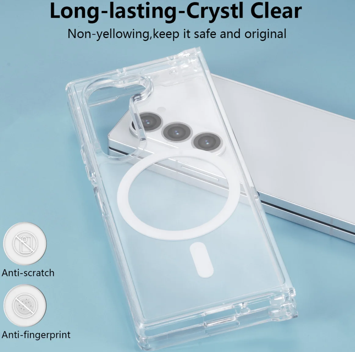 Samsung Galaxy Z Fold 6 Hoesje Hard Back Cover met MagSafe Transparant afbeelding 5