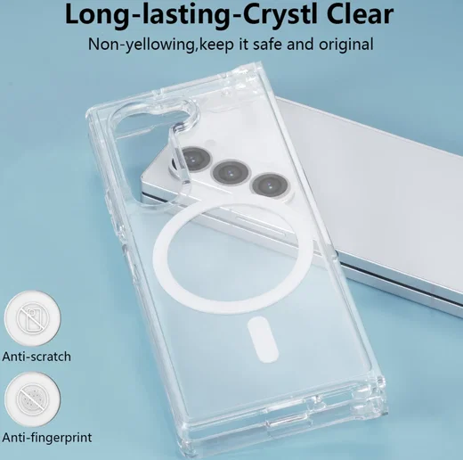 Samsung Galaxy Z Fold 6 Hoesje Hard Back Cover met MagSafe Transparant afbeelding 5
