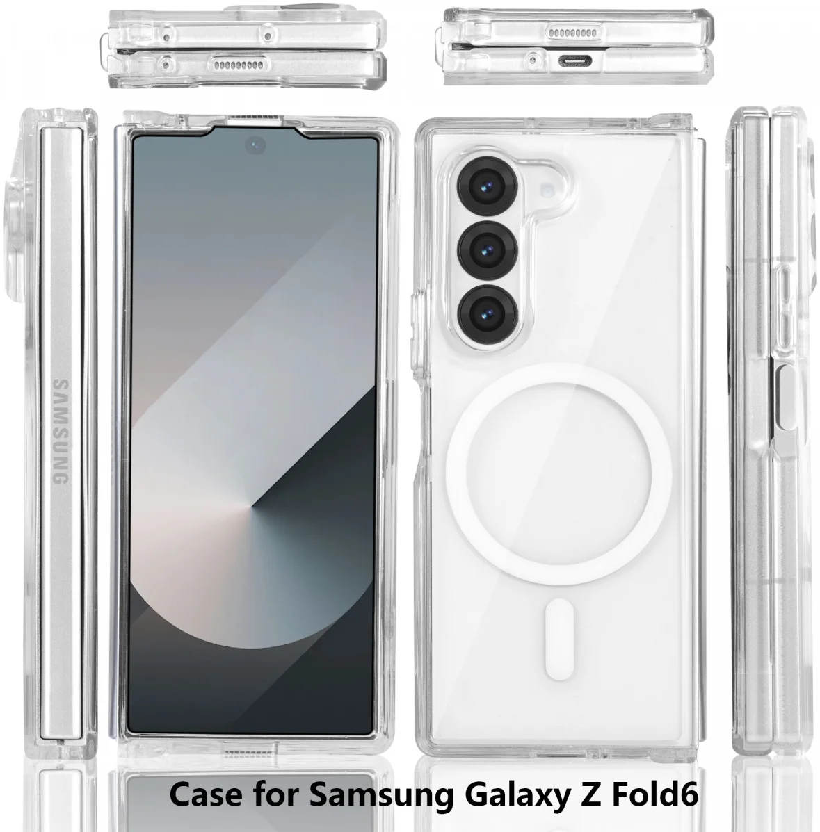 Samsung Galaxy Z Fold 6 Hoesje Hard Back Cover met MagSafe Transparant afbeelding 8
