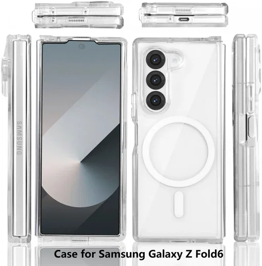Samsung Galaxy Z Fold 6 Hoesje Hard Back Cover met MagSafe Transparant afbeelding 8