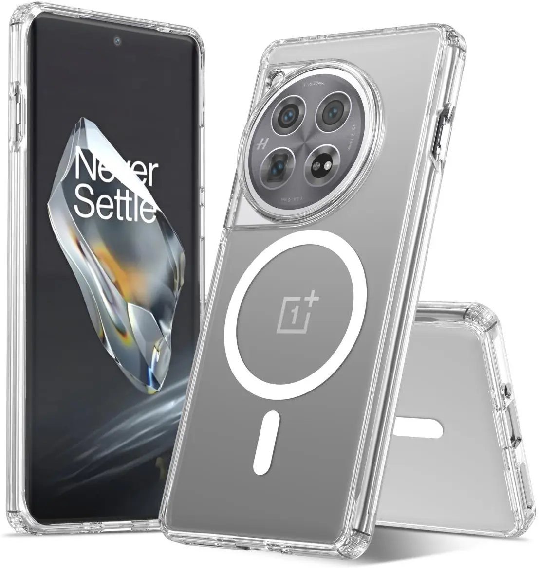 OnePlus 12 Hoesje Hard Back Cover met MagSafe Transparant afbeelding 1