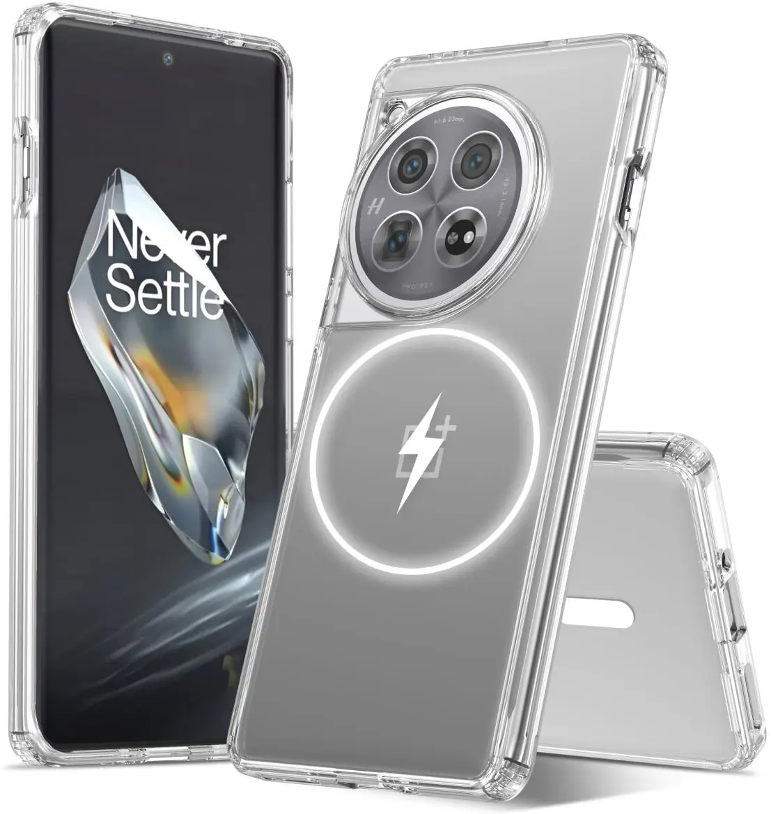 OnePlus 12 Hoesje Hard Back Cover met MagSafe Transparant afbeelding 2
