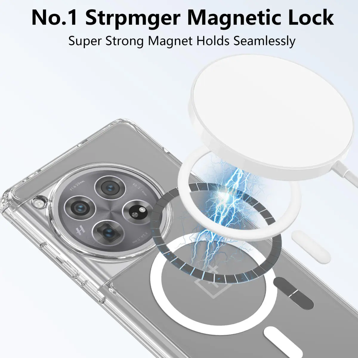 OnePlus 12 Hoesje Hard Back Cover met MagSafe Transparant afbeelding 3