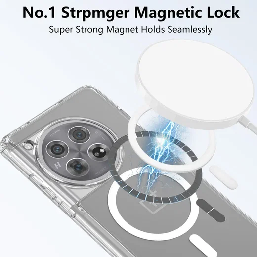 OnePlus 12 Hoesje Hard Back Cover met MagSafe Transparant afbeelding 3