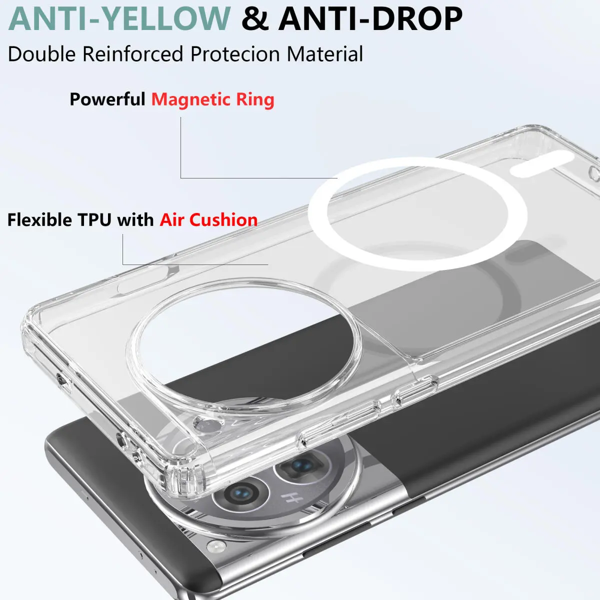 OnePlus 12 Hoesje Hard Back Cover met MagSafe Transparant afbeelding 6
