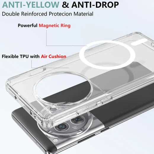 OnePlus 12 Hoesje Hard Back Cover met MagSafe Transparant afbeelding 6