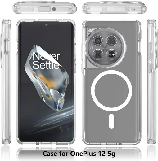 OnePlus 12 Hoesje Hard Back Cover met MagSafe Transparant afbeelding 8