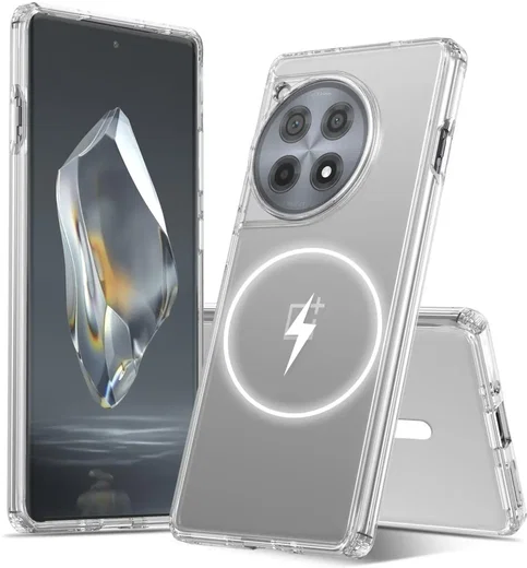 OnePlus 12R Hoesje Hard Back Cover met MagSafe Transparant afbeelding 2