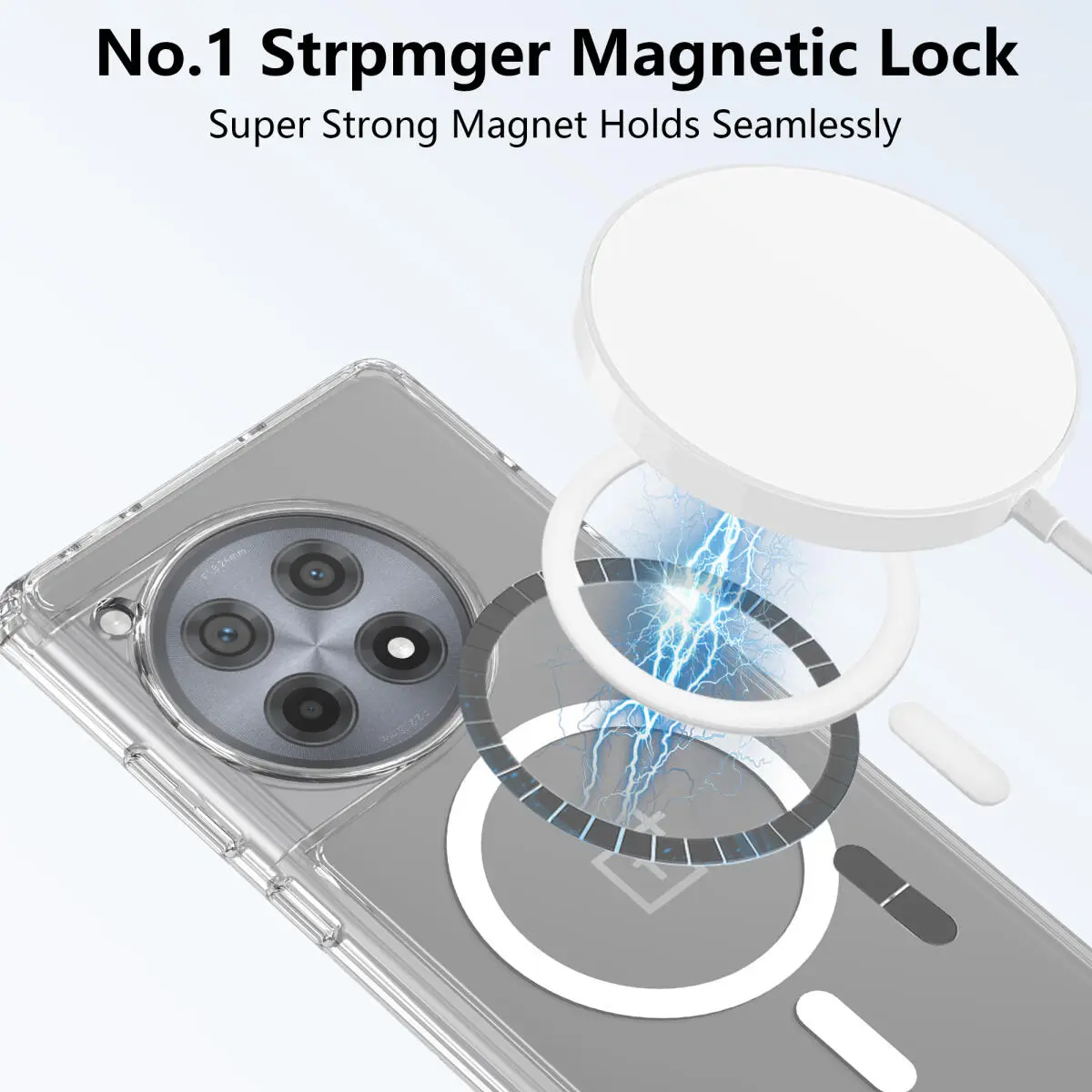 OnePlus 12R Hoesje Hard Back Cover met MagSafe Transparant afbeelding 3