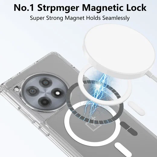 OnePlus 12R Hoesje Hard Back Cover met MagSafe Transparant afbeelding 3