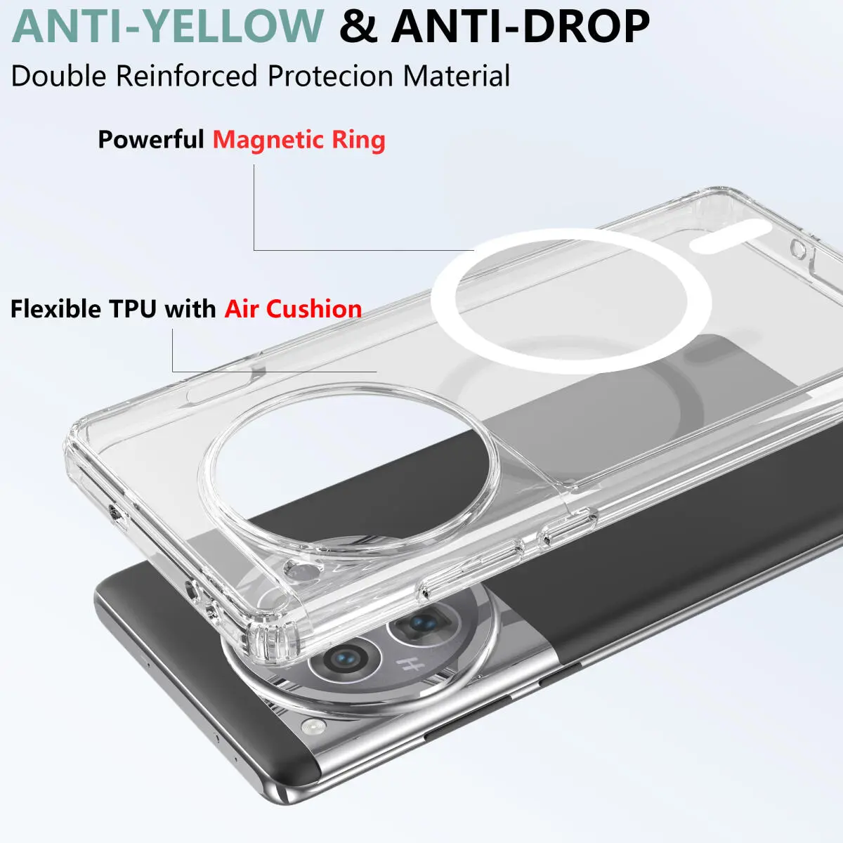 OnePlus 12R Hoesje Hard Back Cover met MagSafe Transparant afbeelding 4