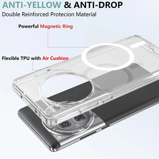 OnePlus 12R Hoesje Hard Back Cover met MagSafe Transparant afbeelding 4