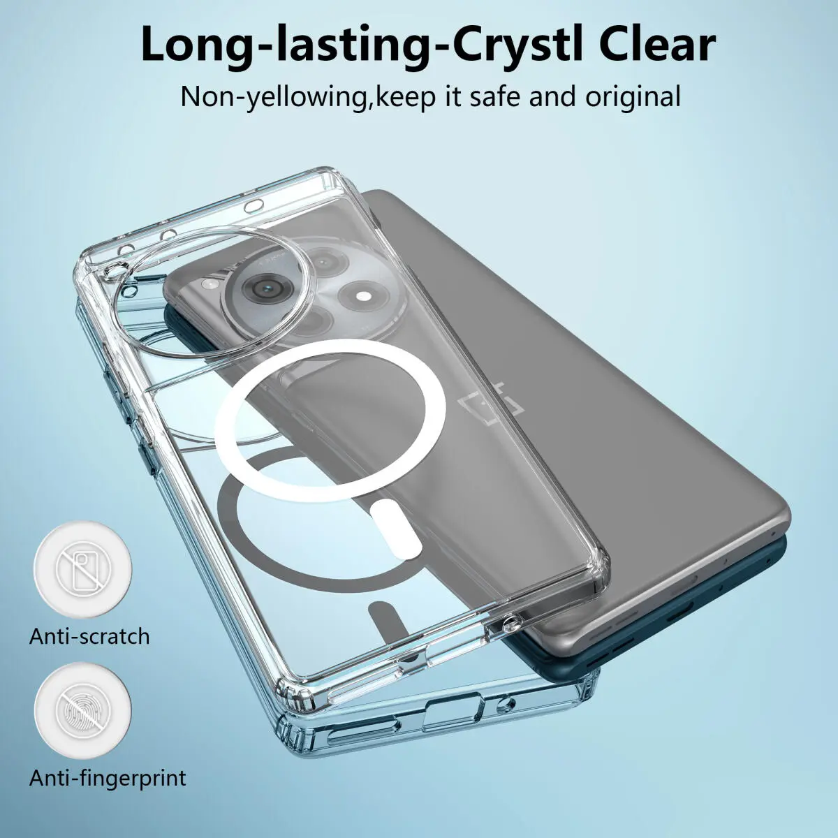 OnePlus 12R Hoesje Hard Back Cover met MagSafe Transparant afbeelding 7