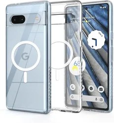 Google Pixel 7a Hoesje Hard Back Cover met MagSafe Transparant afbeelding