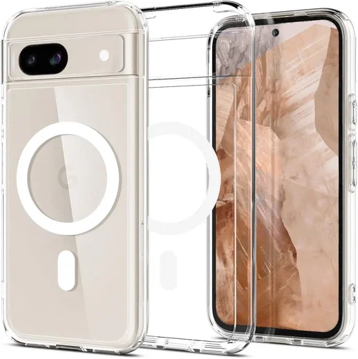 Google Pixel 8a Hoesje Hard Back Cover met MagSafe Transparant afbeelding 2