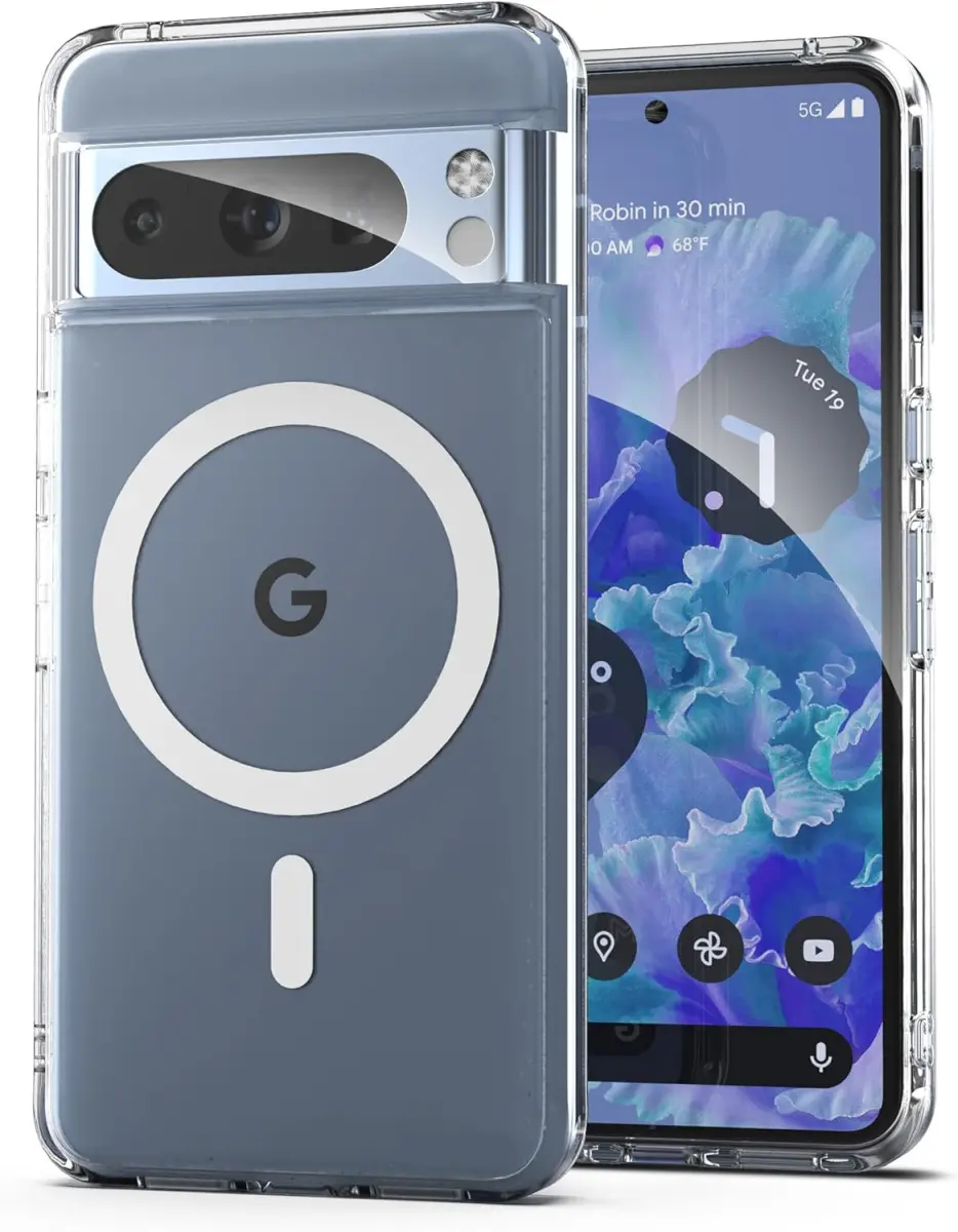 Google Pixel 8 Pro Hoesje Hard Back Cover met MagSafe Transparant afbeelding 2
