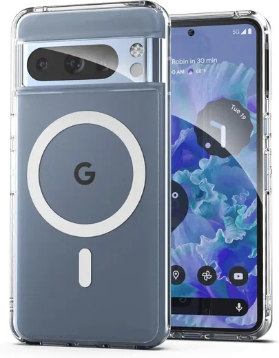 Google Pixel 8 Pro Hoesje Hard Back Cover met MagSafe Transparant afbeelding 2