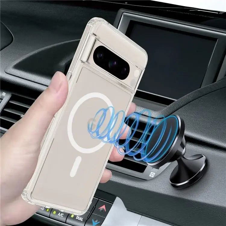 Google Pixel 8 Pro Hoesje Hard Back Cover met MagSafe Transparant afbeelding 5