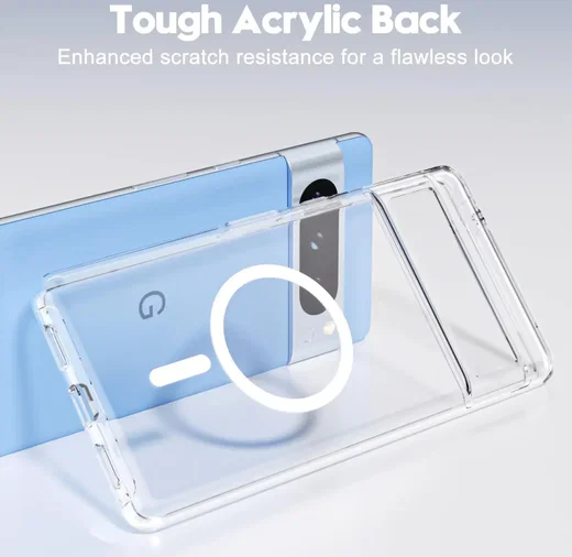 Google Pixel 8 Pro Hoesje Hard Back Cover met MagSafe Transparant afbeelding 4