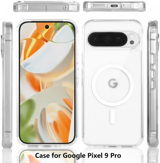 Google Pixel 9 / 9 Pro Hoesje Hard Back Cover met MagSafe Transparant afbeelding 8