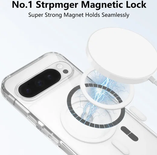Google Pixel 9 Pro XL Hoesje Hard Back Cover met MagSafe Transparant afbeelding 2