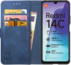 Rosso Element Xiaomi Redmi 14C Hoesje Book Case Wallet Blauw afbeelding