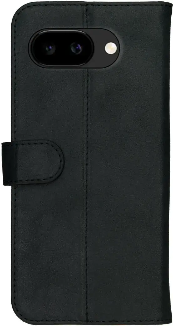 Rosso Deluxe Google Pixel 9a Hoesje Echt Leer Book Case Zwart afbeelding 2