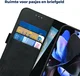 Rosso Deluxe Google Pixel 9a Hoesje Echt Leer Book Case Zwart afbeelding 4