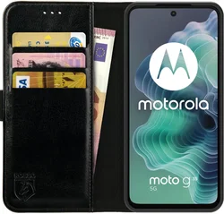 Rosso Element Motorola Moto G35 Hoesje Book Case Wallet Zwart afbeelding