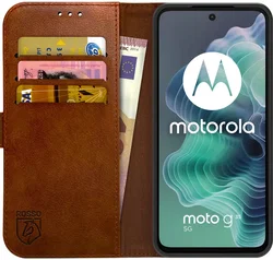 Rosso Element Motorola Moto G35 Hoesje Book Case Wallet Bruin afbeelding