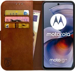 Rosso Element Motorola Moto G55 Hoesje Book Case Wallet Bruin afbeelding