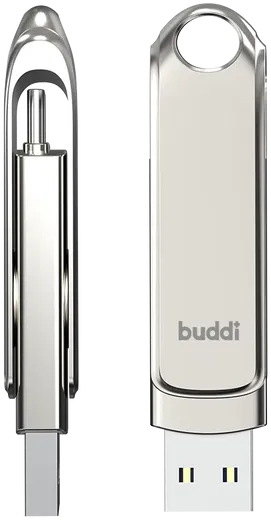Buddi USB-A en USB-C Stick Dual Geheugenstick 32GB Grijs afbeelding 10
