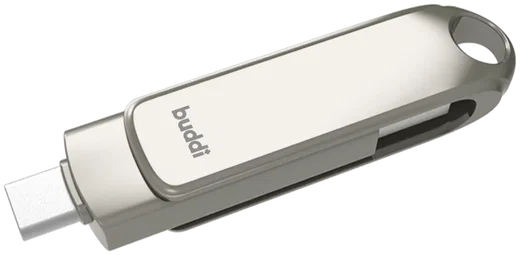 Buddi USB-A en USB-C Stick Dual Geheugenstick 128GB Grijs afbeelding 12
